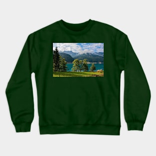 Low Water in Sauris Lake, North Italy Crewneck Sweatshirt